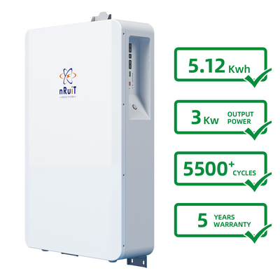 3000W हाउस बैटरी 5kw लिथियम आयन बैटरी DOD 90% 6000 साइकिल