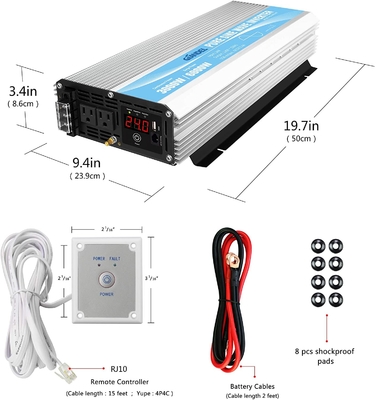DC24V शुद्ध साइन वेव हाइब्रिड सोलर इन्वर्टर 3000W MSDS UN38.3