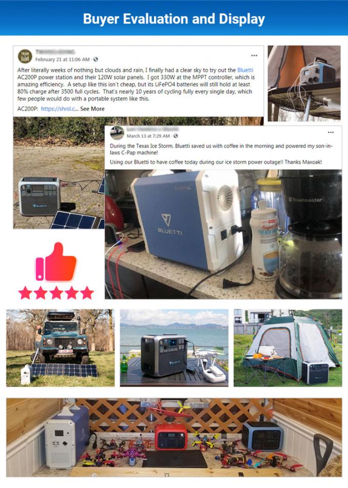 कैम्पिंग के लिए 500W 10A सौर पोर्टेबल सिस्टम बिजली की आपूर्ति 720Wh 3