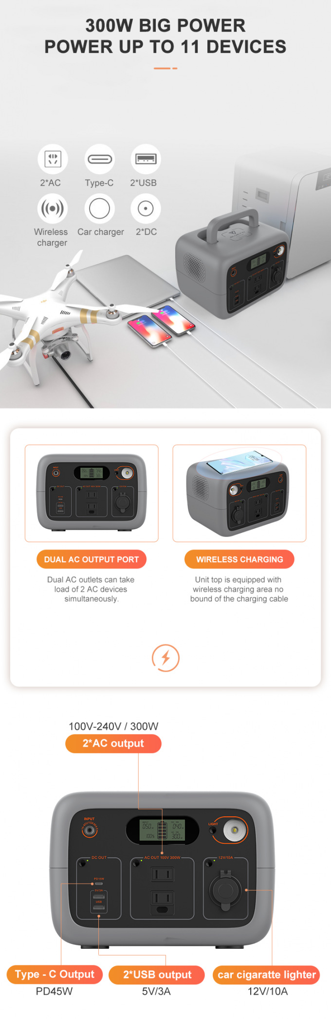 मिनी 300W लिथियम कैम्पिंग बैटरी पैक 220V Lifepo4 लिथियम बैटरी 1